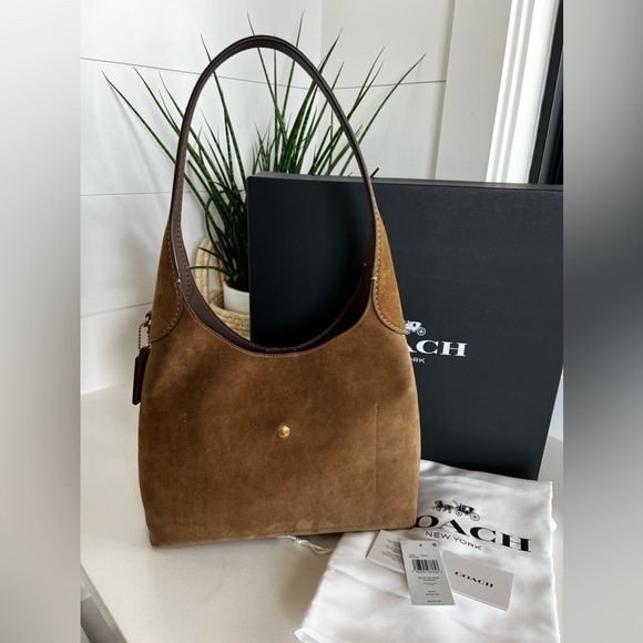 Like NEW Brooklyn Shoulder Bag 28 Perfect for Fall in No Longer Available Suede - Picture 3 of 13